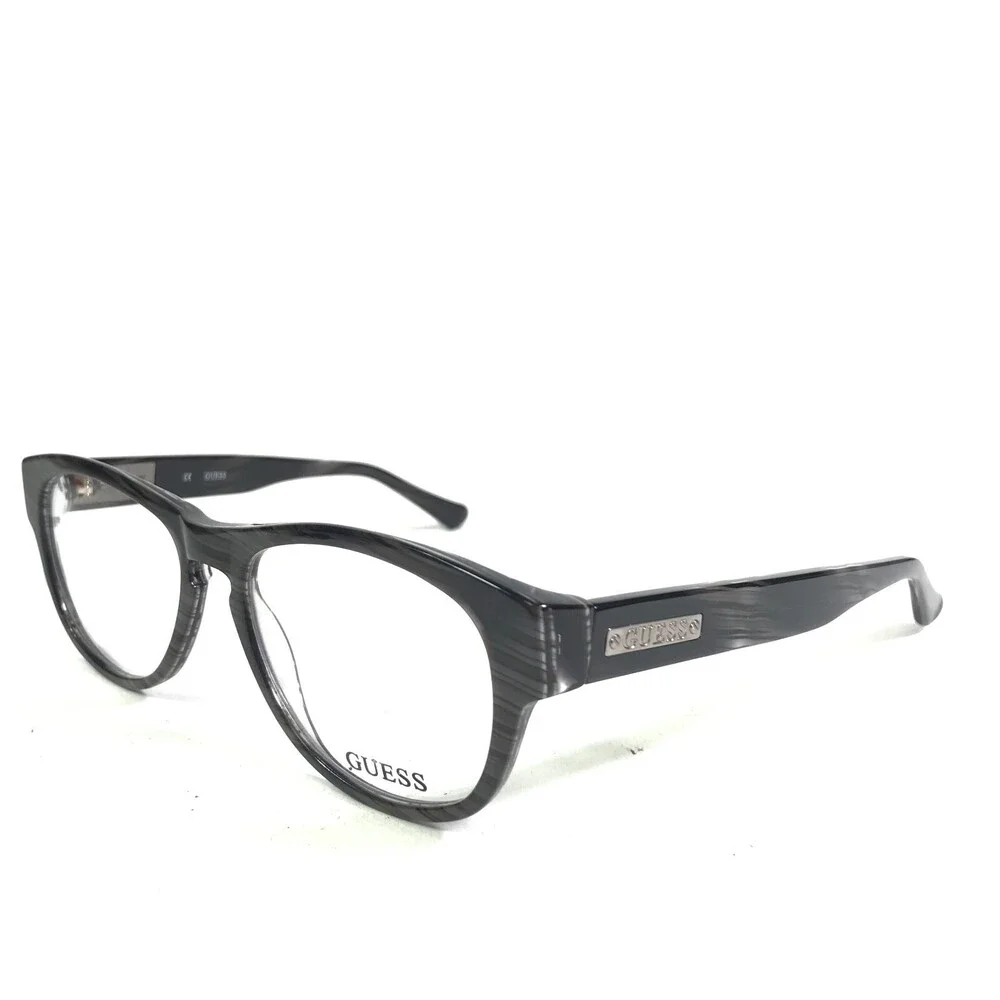 Guess Eyeglasses Frames GU1753 GRY Dark Purple Horn Round Full Rim 53-16-140